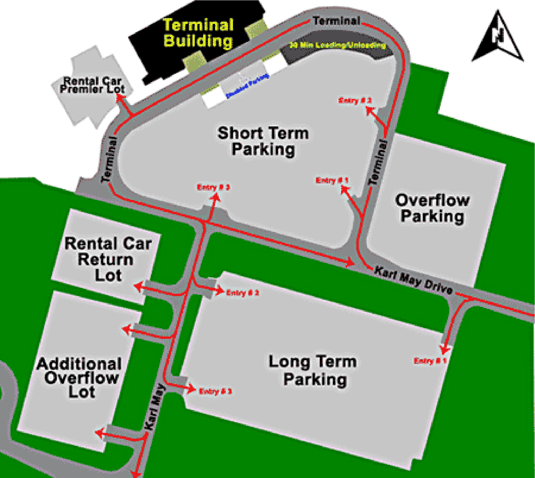 Diagram of parking space at the airport