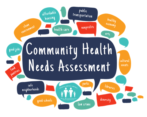 Multi-colored logo for the Community Health Needs Assessment.