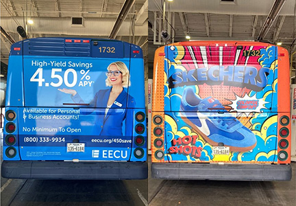 An example of a back wrap ad on a bus