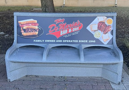 An example of a bus stop bench ad