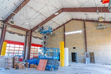 The inside of the fire bays.