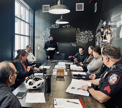 work group meeting at bitty and beau's coffeeshop