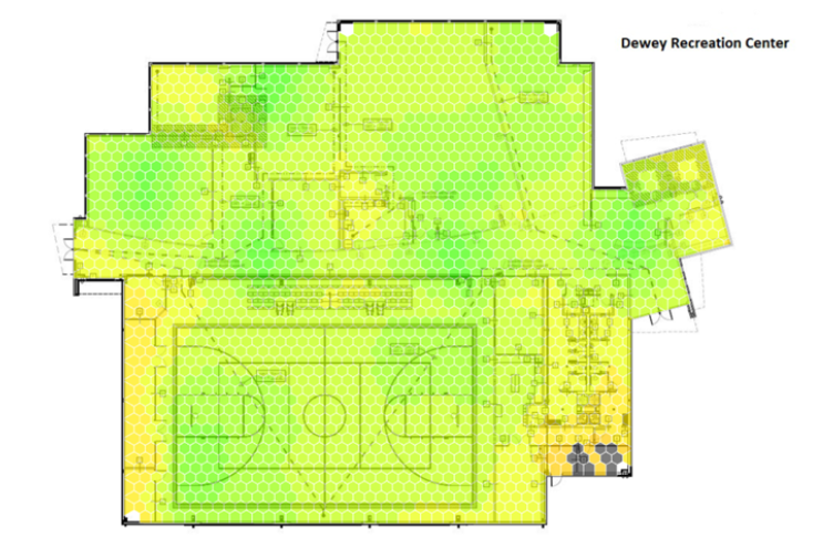 Wi-Fi Coverage map of Inside the Dewey Rec Center