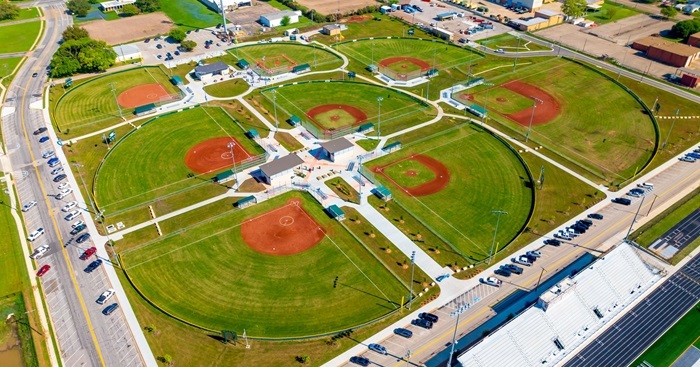 Aerial view of Lake Air and Challenger Little League Ballpark