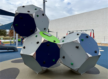 Climbing blocks at the Bledsoe-Miller STEAM Center playground.