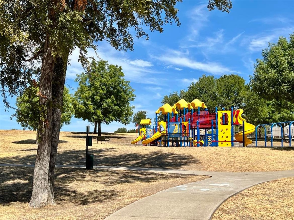 Photo of Viking Hills Park play area and walking trail.