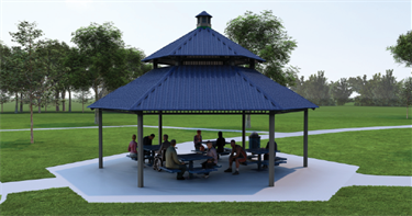 Rendering of new pavilion at Chapel Park.