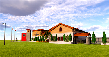 Rendering of Fire Station 4 from La Salle Ave.