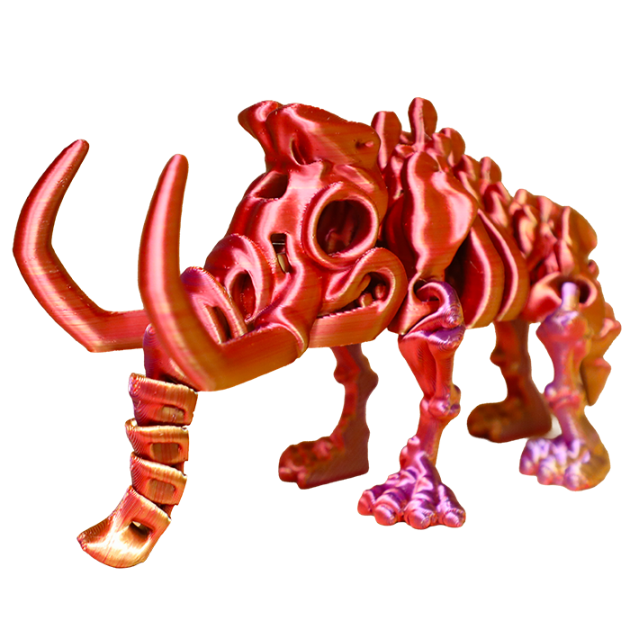 3D Print of an Orange Mammoth Skeleton