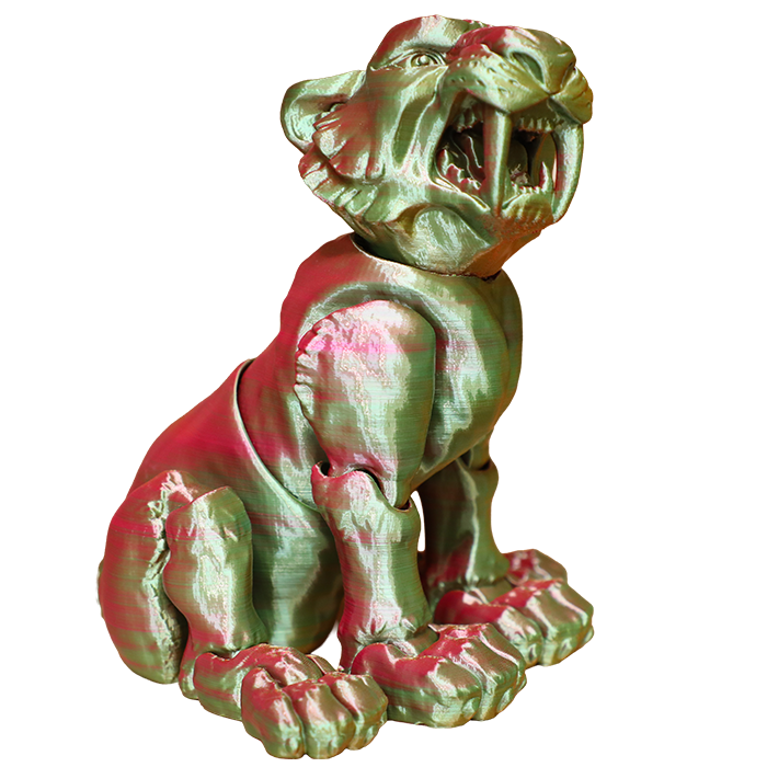 3D Print of a Green and Red Sabertooth