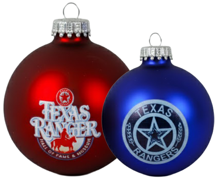 Red and Blue Texas Ranger Ornaments