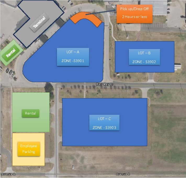Diagram of parking space at the airport