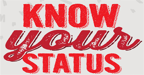 Graphic that says Know your Status in red.
